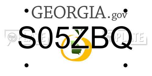 S05ZBQ Georgia License Plate