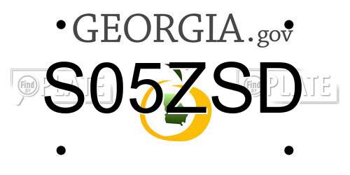 S05ZSD Georgia License Plate