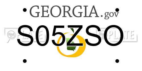 S05ZSO Georgia License Plate