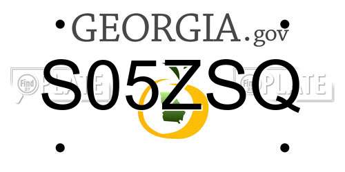 S05ZSQ Georgia License Plate