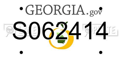 S062414 Georgia License Plate