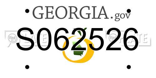 S062526 Georgia License Plate