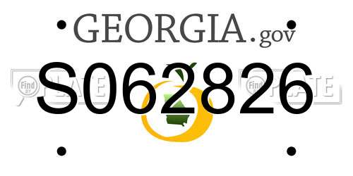 S062826 Georgia License Plate