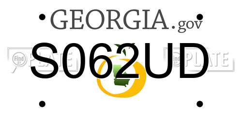 S062UD Georgia License Plate