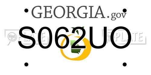 S062UO Georgia License Plate