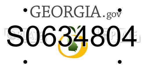 S0634804 Georgia License Plate