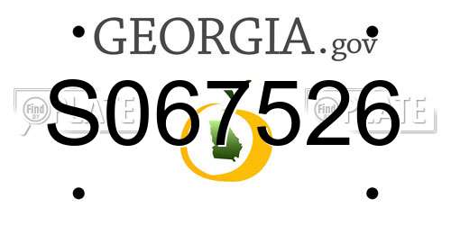 S067526 Georgia License Plate