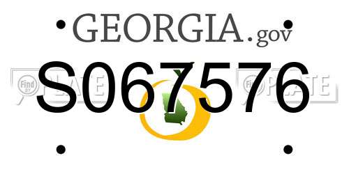 S067576 Georgia License Plate