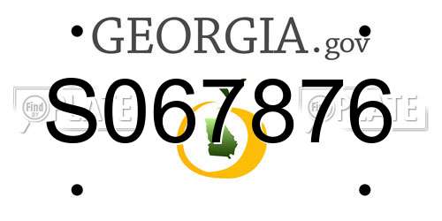 S067876 Georgia License Plate