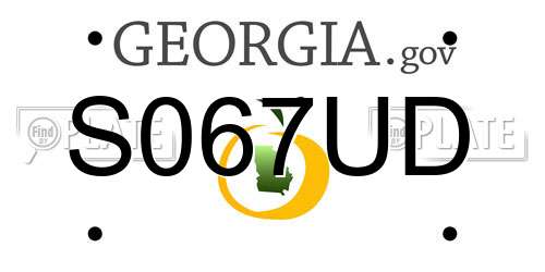 S067UD Georgia License Plate