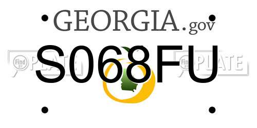 S068FU Georgia License Plate