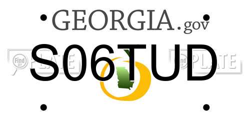 S06TUD Georgia License Plate