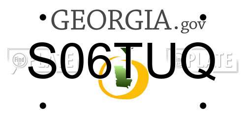 S06TUQ Georgia License Plate