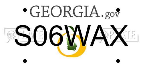 S06WAX Georgia License Plate