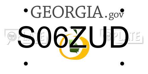 S06ZUD Georgia License Plate