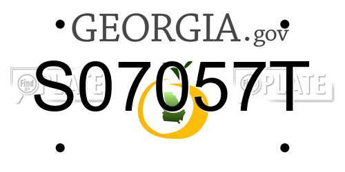 S07057T Georgia License Plate