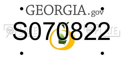 S070822 Georgia License Plate