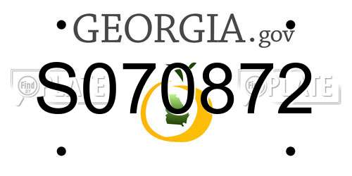 S070872 Georgia License Plate