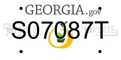 S07087T Georgia License Plate