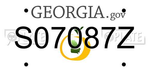 S07087Z Georgia License Plate