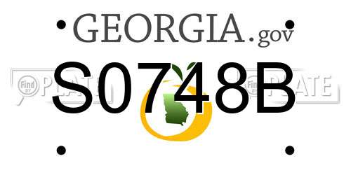 S0748B Georgia License Plate