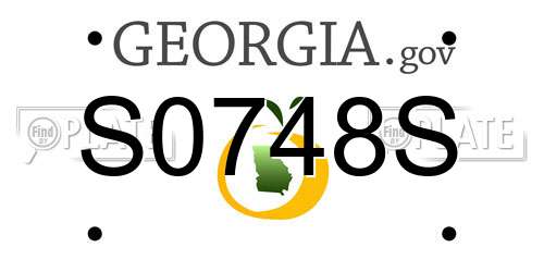 S0748S Georgia License Plate