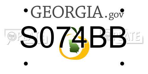 S074BB Georgia License Plate