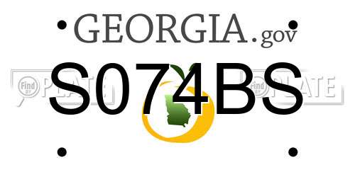 S074BS Georgia License Plate