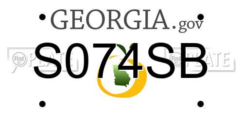 S074SB Georgia License Plate