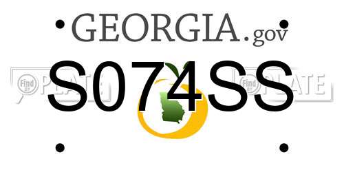 S074SS Georgia License Plate