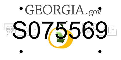 S075569 Georgia License Plate