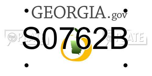 S0762B Georgia License Plate