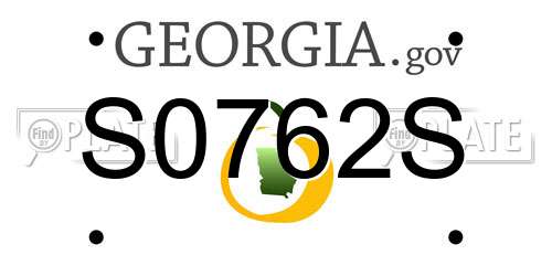 S0762S Georgia License Plate