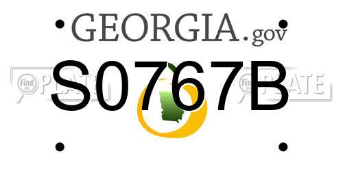 S0767B Georgia License Plate