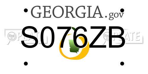 S076ZB Georgia License Plate