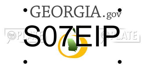 S07EIP Georgia License Plate
