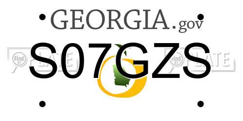 S07GZS Georgia License Plate