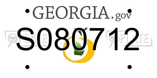 S080712 Georgia License Plate