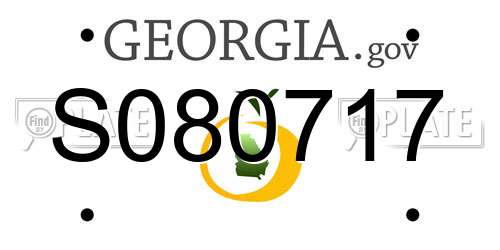 S080717 Georgia License Plate