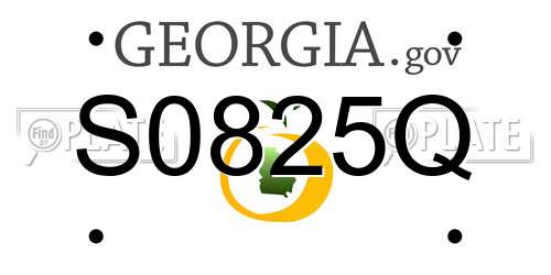 S0825Q Georgia License Plate
