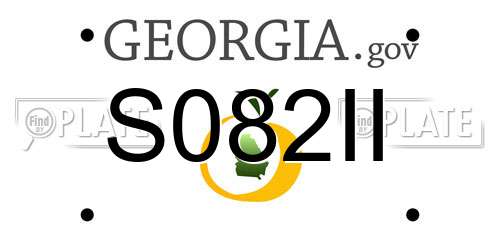 S082II Georgia License Plate