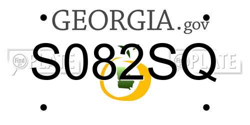S082SQ Georgia License Plate