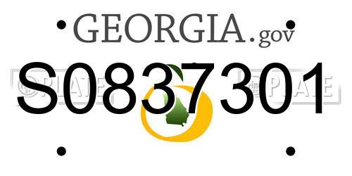 S0837301 Georgia License Plate