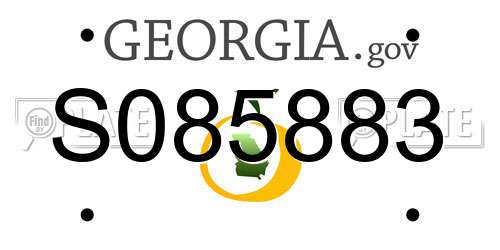 S085883 Georgia License Plate