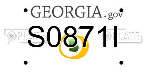 S0871I Georgia License Plate