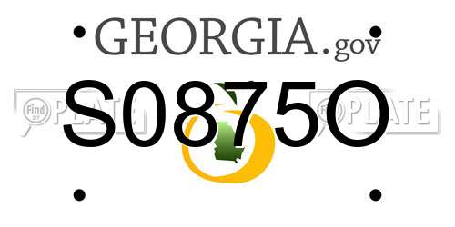 S0875O Georgia License Plate