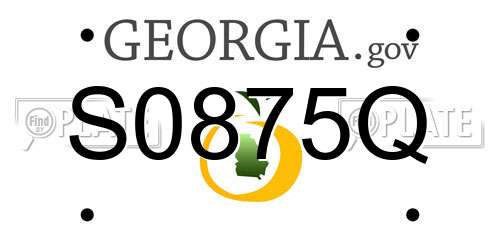 S0875Q Georgia License Plate