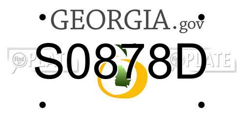 S0878D Georgia License Plate