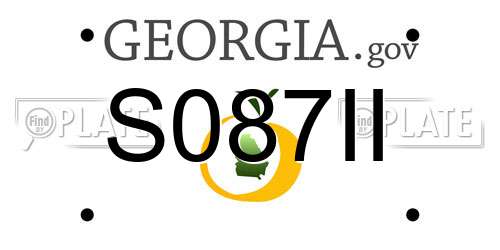 S087II Georgia License Plate