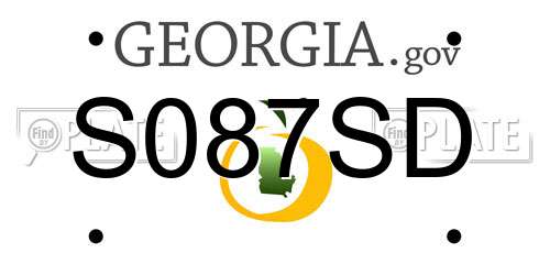 S087SD Georgia License Plate